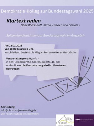 Werbung für das Demokratiekolleg in Kiel 2025